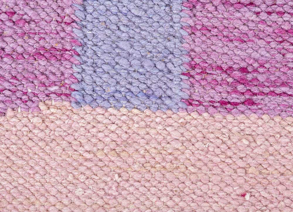daaira pink and purple wool Flat Weaves Rug - CloseUp daaira pink and purple wool Flat Weaves Rug - CloseUp