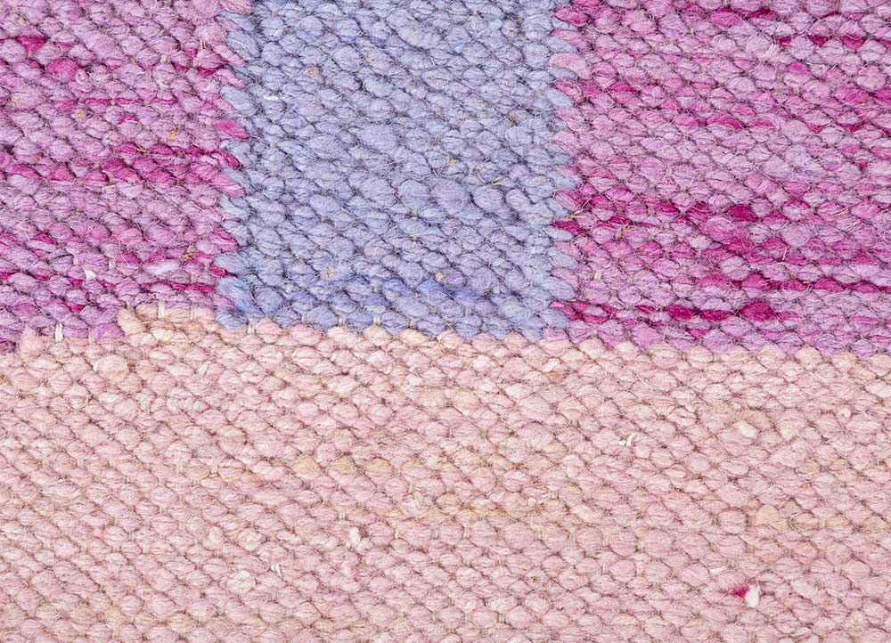 daaira pink and purple wool Flat Weaves Rug - CloseUp