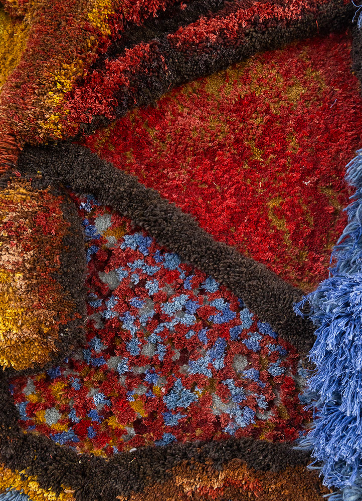 caminantes beige and brown wool and bamboo silk Hand Knotted Rug - CloseUp caminantes beige and brown wool and bamboo silk Hand Knotted Rug - CloseUp