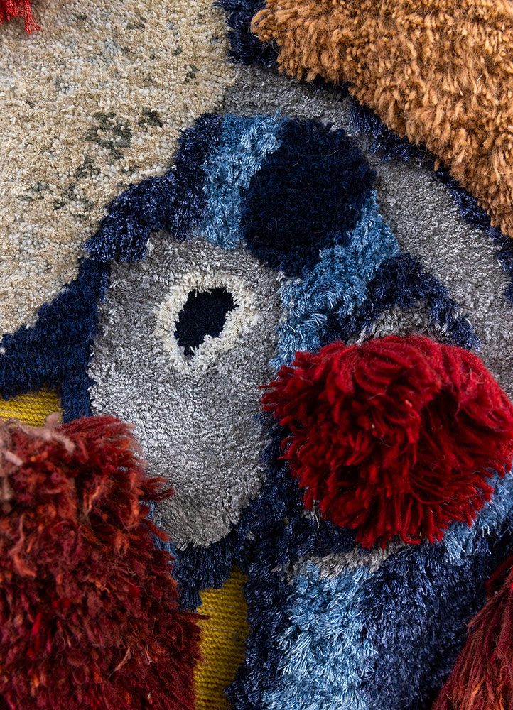 caminantes blue wool and bamboo silk Hand Knotted Rug - CloseUp caminantes blue wool and bamboo silk Hand Knotted Rug - CloseUp