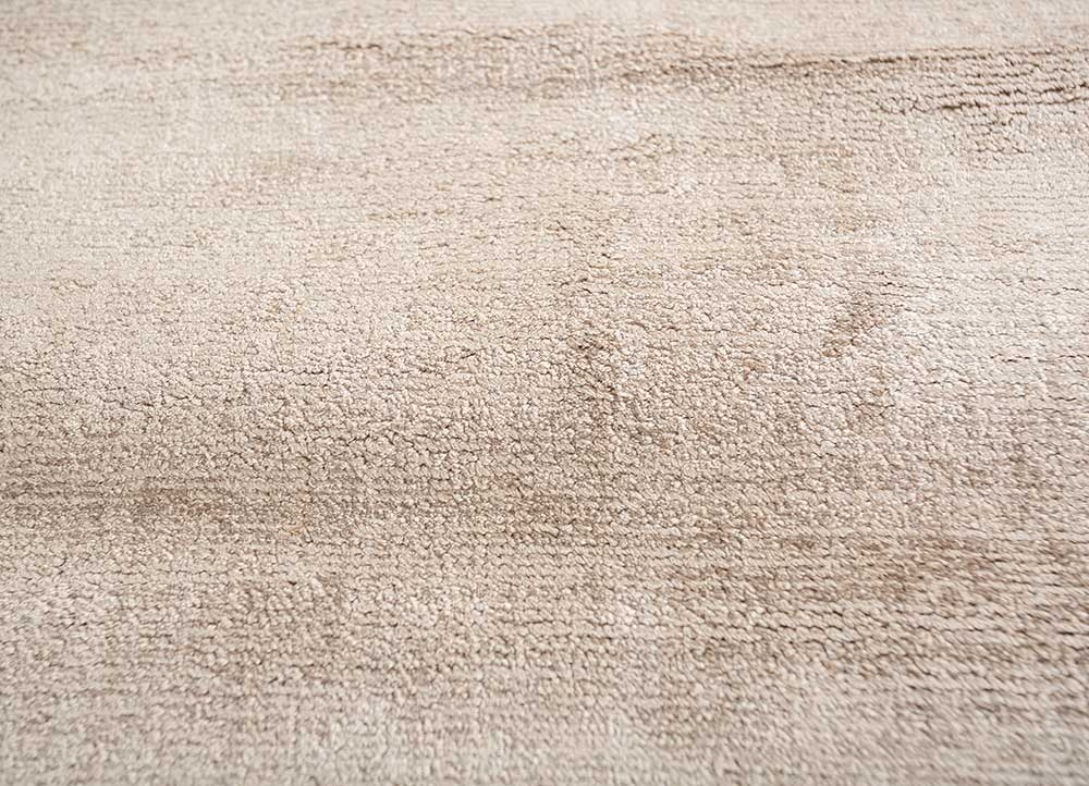 echo beige and brown viscose Hand Loom Rug - CloseUp