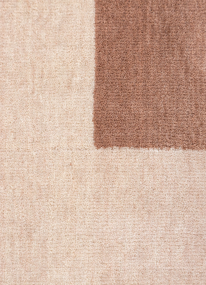 jean red and orange wool Hand Loom Rug - CloseUp