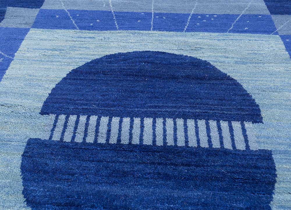 brahmaand blue wool Hand Knotted Rug - CloseUp brahmaand blue wool Hand Knotted Rug - CloseUp