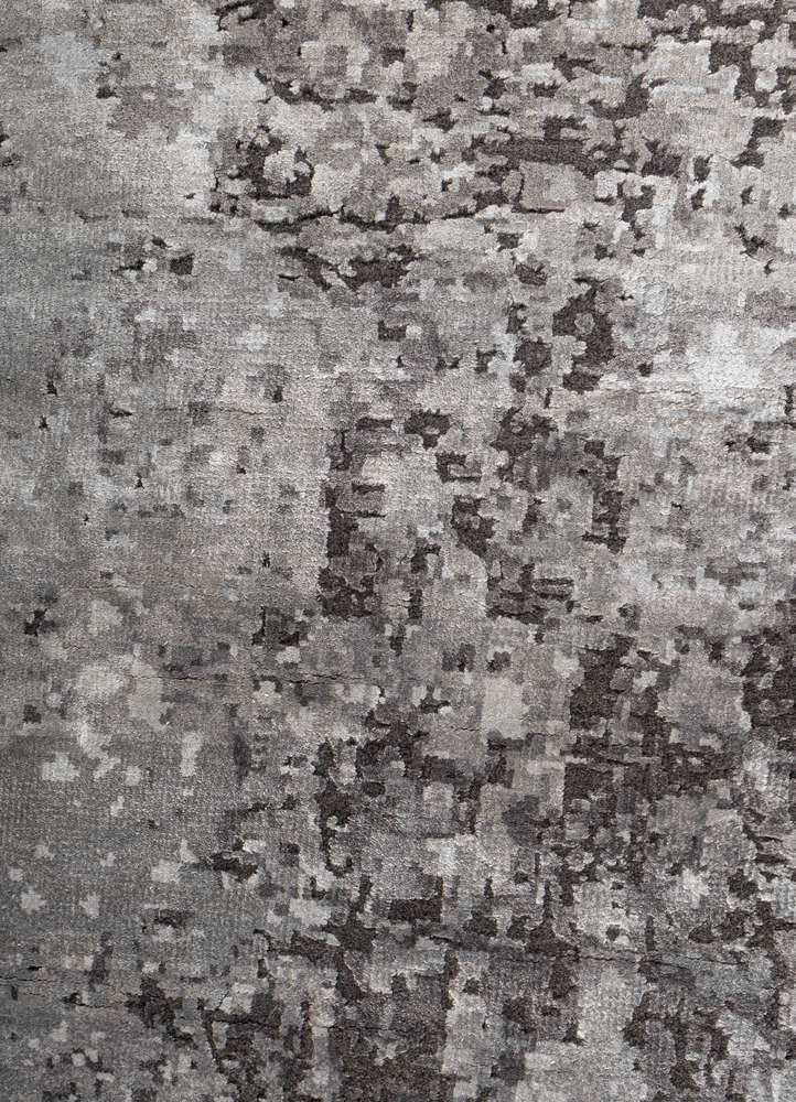 aprezo grey and black wool and bamboo silk Hand Knotted Rug - CloseUp aprezo grey and black wool and bamboo silk Hand Knotted Rug - CloseUp
