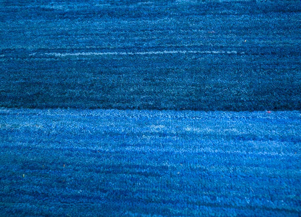 brahmaand blue wool Hand Knotted Rug - CloseUp