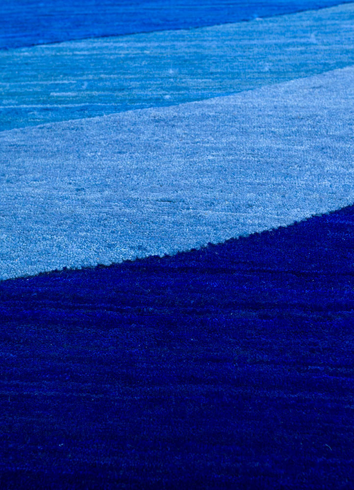 brahmaand blue wool Hand Knotted Rug - CloseUp brahmaand blue wool Hand Knotted Rug - CloseUp