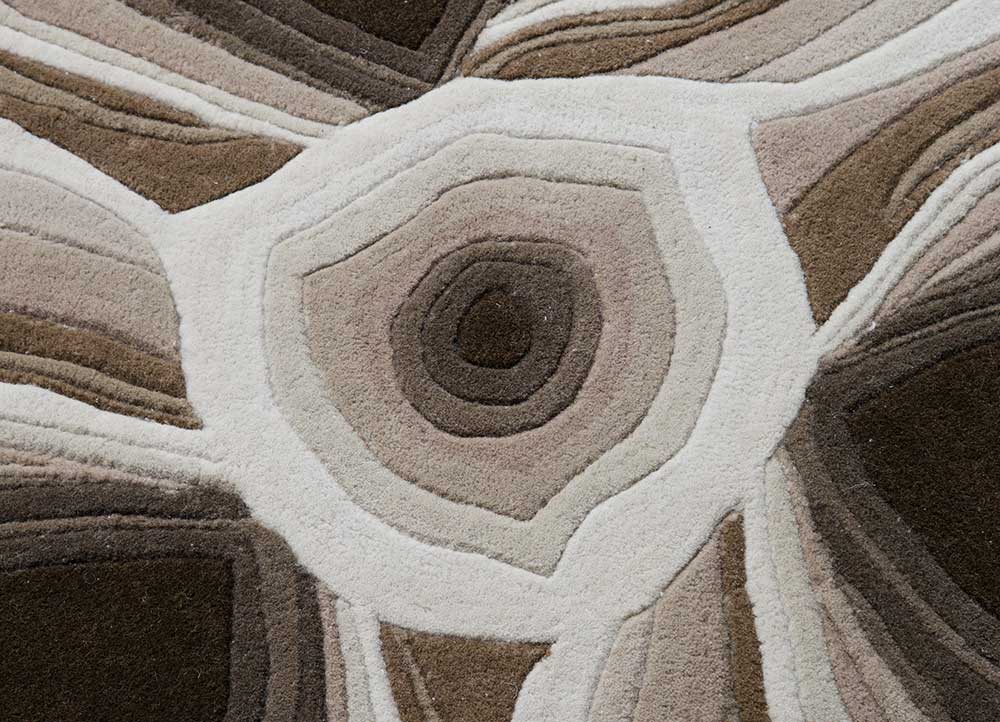 roar beige and brown wool Hand Tufted Rug - CloseUp