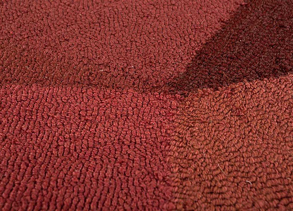 come around red and orange wool and viscose Hand Tufted Rug - CloseUp