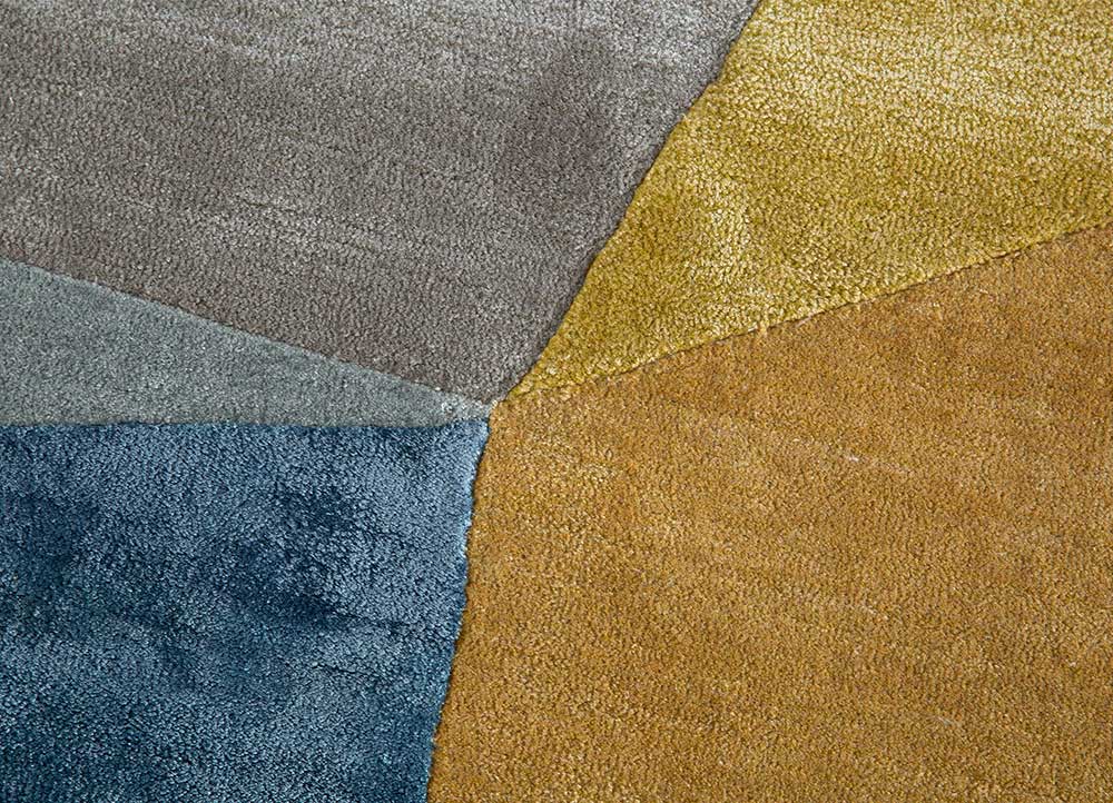 come around beige and brown wool and viscose Hand Tufted Rug - CloseUp