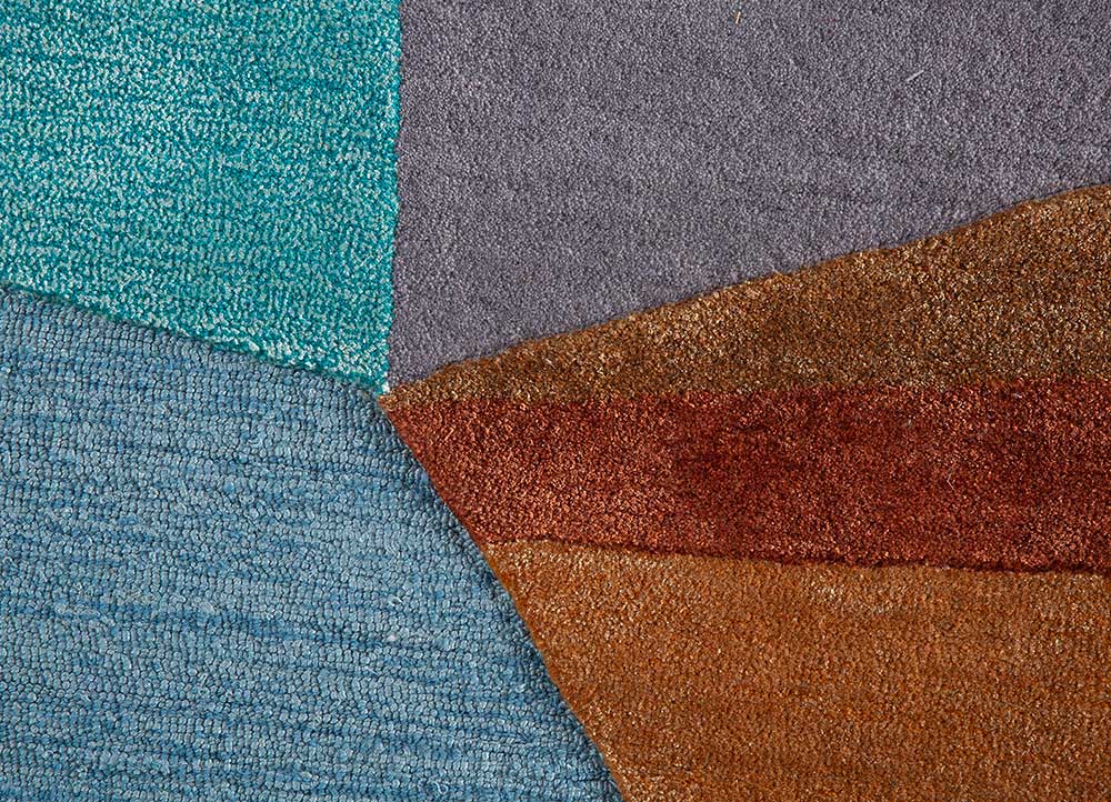 come around multi wool and viscose Hand Tufted Rug - CloseUp