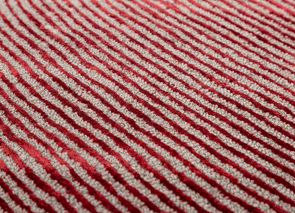 come around beige and brown wool and viscose Hand Tufted Rug - CloseUp