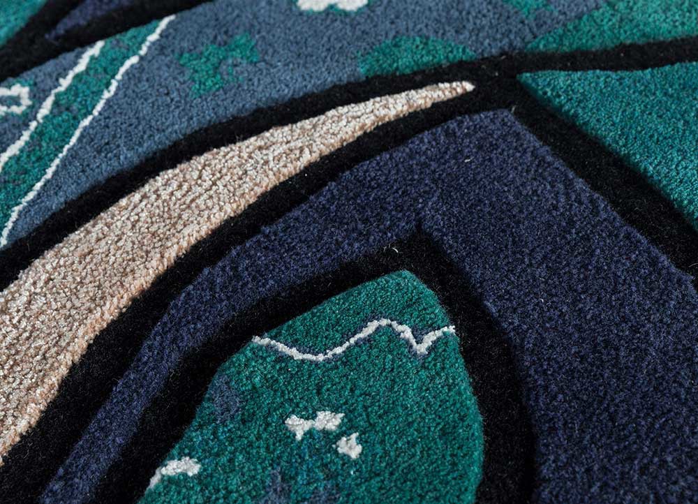 concoction blue wool and viscose Hand Tufted Rug - CloseUp concoction blue wool and viscose Hand Tufted Rug - CloseUp