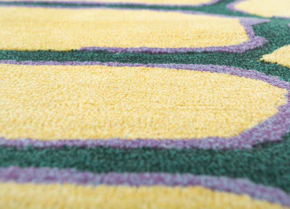 jaanwar blue wool Hand Tufted Rug - CloseUp