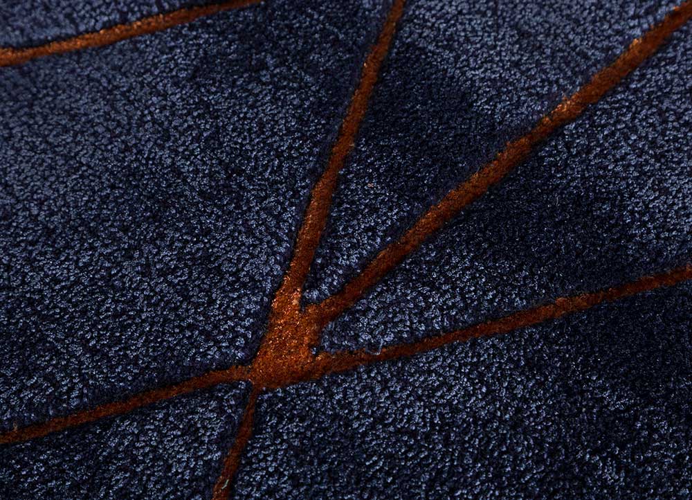 jaipur wunderkammer blue wool and viscose Hand Tufted Rug - CloseUp jaipur wunderkammer blue wool and viscose Hand Tufted Rug - CloseUp
