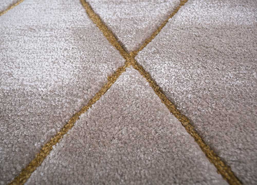 jaipur wunderkammer beige and brown wool and viscose Hand Tufted Rug - CloseUp