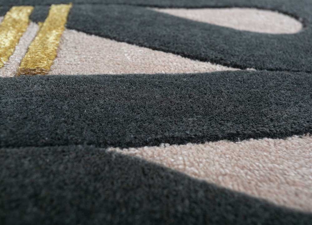 jaipur wunderkammer grey and black wool and viscose Hand Tufted Rug - CloseUp