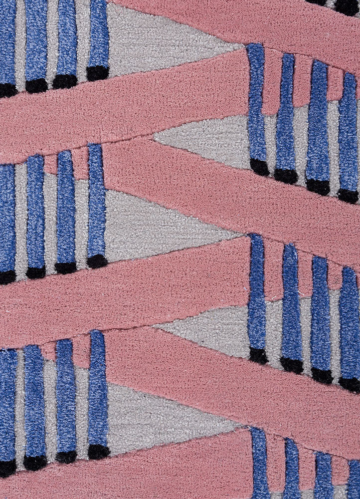 jaipur wunderkammer pink and purple wool and viscose Hand Tufted Rug - CloseUp jaipur wunderkammer pink and purple wool and viscose Hand Tufted Rug - CloseUp
