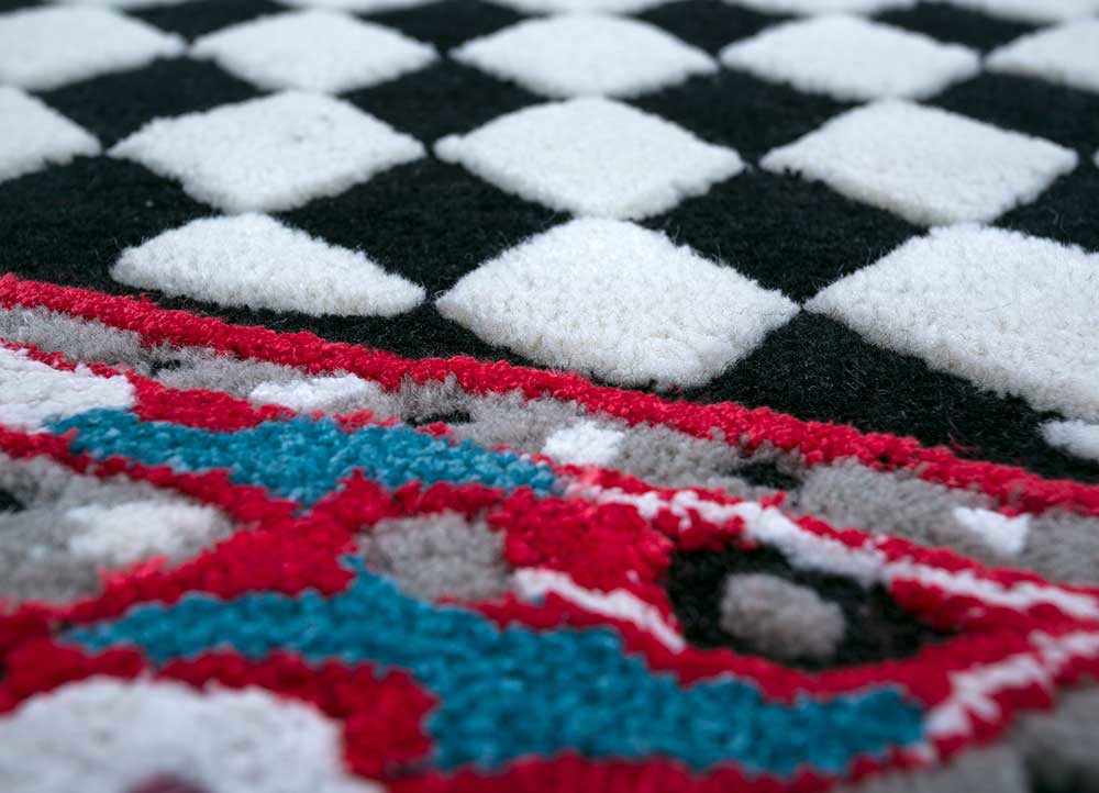 concoction grey and black wool and viscose Hand Tufted Rug - CloseUp concoction grey and black wool and viscose Hand Tufted Rug - CloseUp