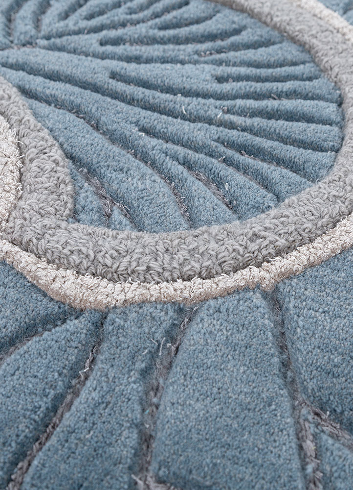 aurelia blue wool and viscose Hand Tufted Rug - CloseUp