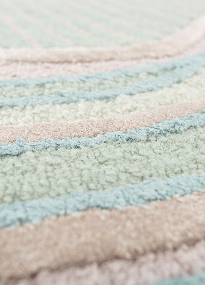 aurelia green wool and viscose Hand Tufted Rug - CloseUp