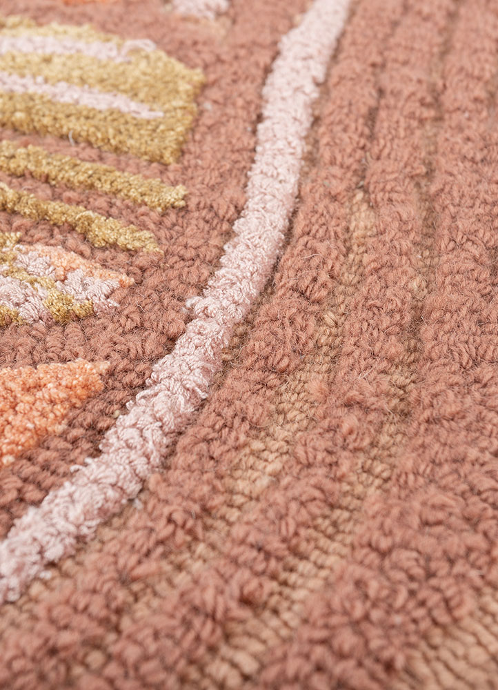 aurelia red and orange wool and viscose Hand Tufted Rug - CloseUp