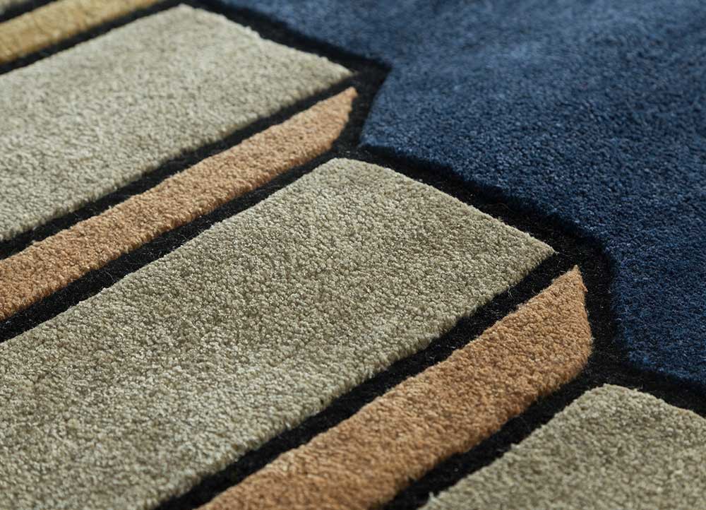 archetype blue wool and viscose Hand Tufted Rug - CloseUp archetype blue wool and viscose Hand Tufted Rug - CloseUp