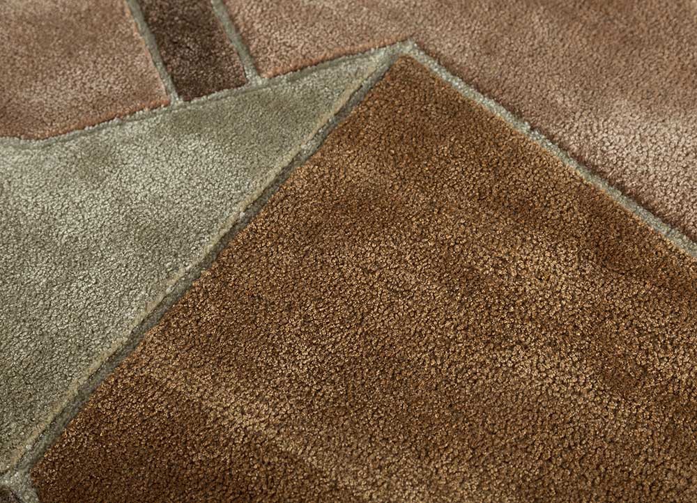 archetype beige and brown wool and viscose Hand Tufted Rug - CloseUp archetype beige and brown wool and viscose Hand Tufted Rug - CloseUp