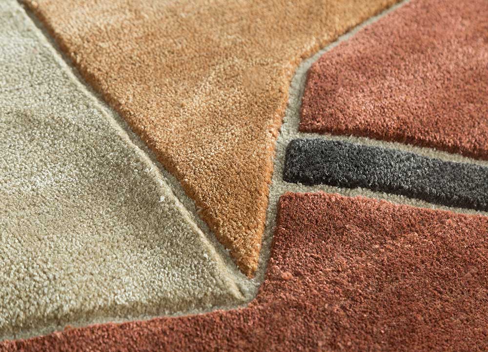 archetype beige and brown wool and viscose Hand Tufted Rug - CloseUp