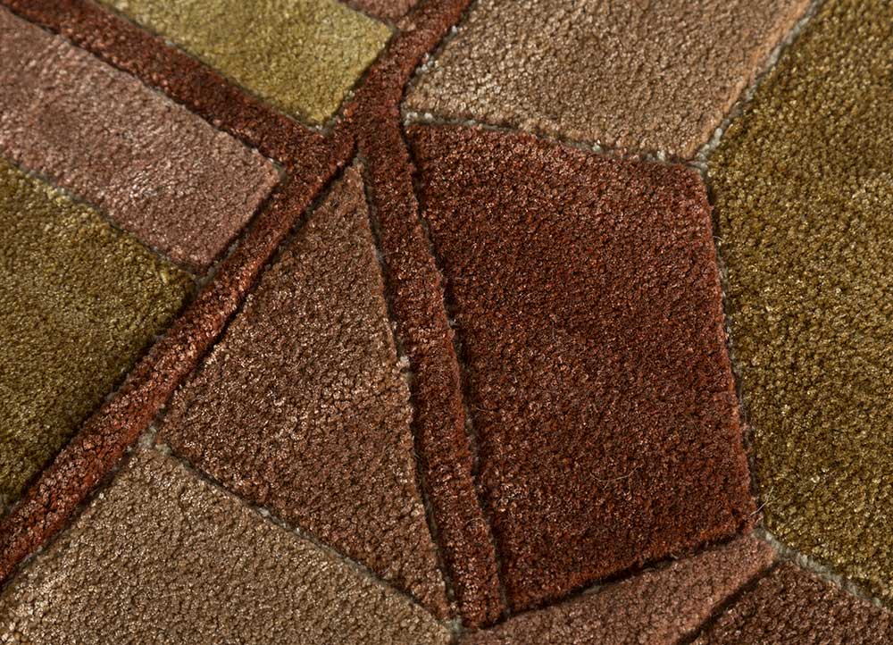 archetype beige and brown wool and viscose Hand Tufted Rug - CloseUp archetype beige and brown wool and viscose Hand Tufted Rug - CloseUp