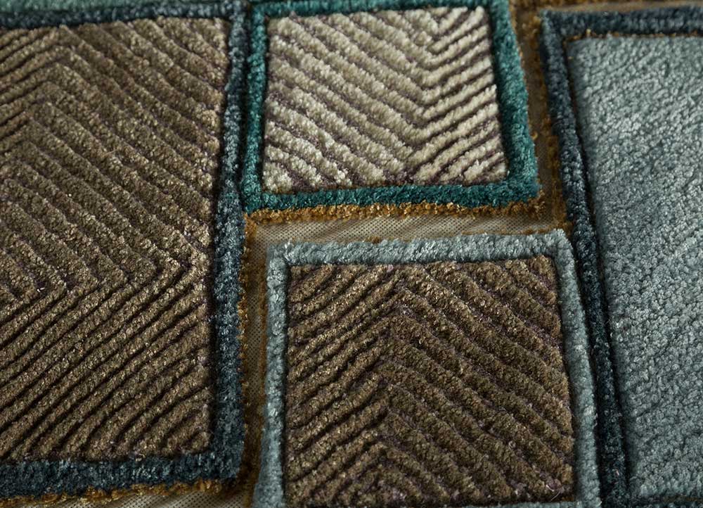 archetype blue wool and viscose Hand Tufted Rug - CloseUp