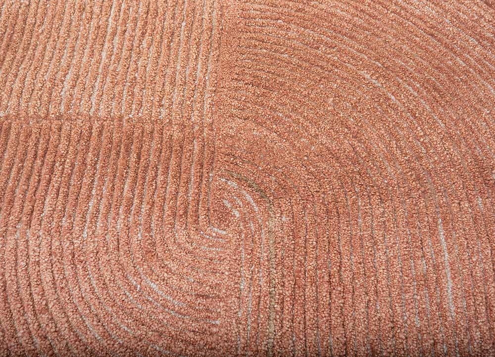 come around red and orange wool and viscose Hand Tufted Rug - CloseUp