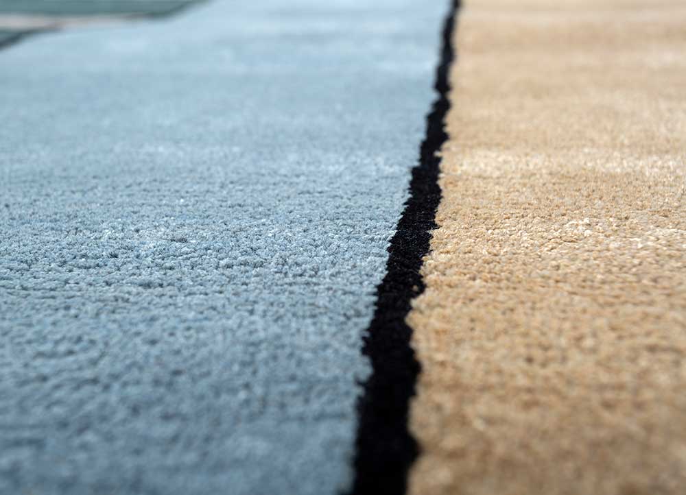 archetype blue wool and viscose Hand Tufted Rug - CloseUp