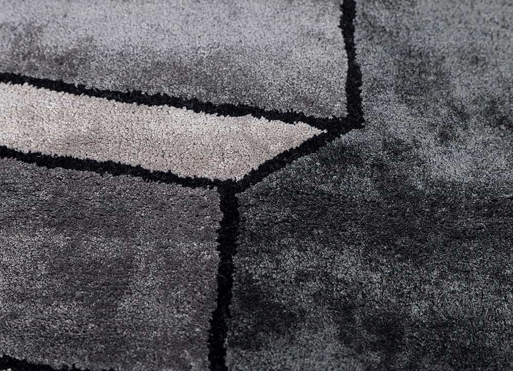 archetype blue wool and viscose Hand Tufted Rug - CloseUp