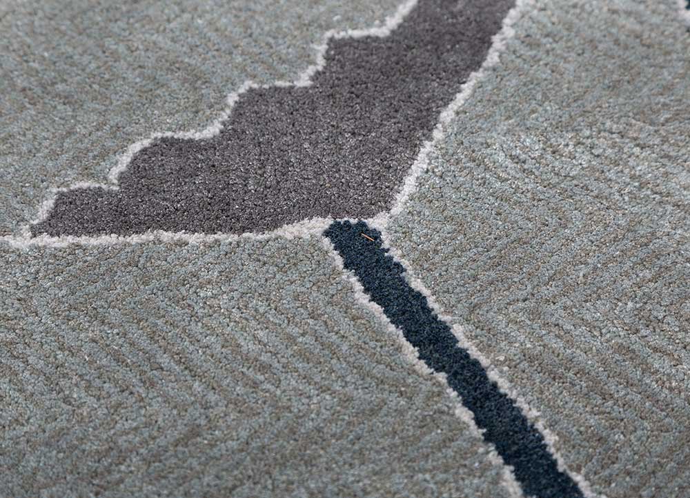 archetype blue wool and viscose Hand Tufted Rug - CloseUp