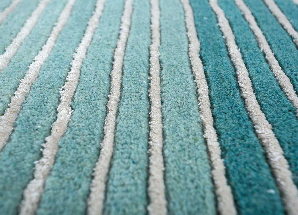 vyom green wool and viscose Hand Tufted Rug - CloseUp