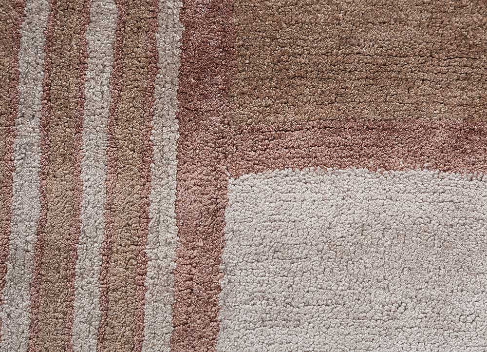 vyom beige and brown viscose Hand Tufted Rug - CloseUp