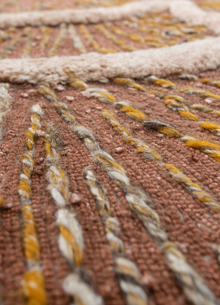 aurelia red and orange wool and viscose and silk Hand Tufted Rug - CloseUp