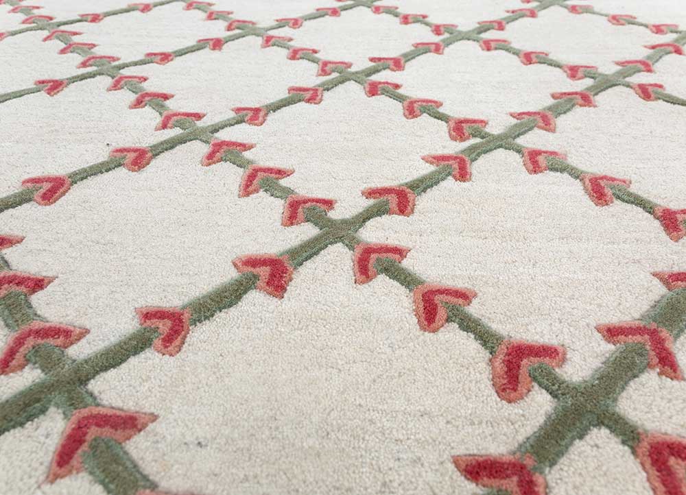 jardins du monde beige and brown wool Hand Tufted Rug - CloseUp