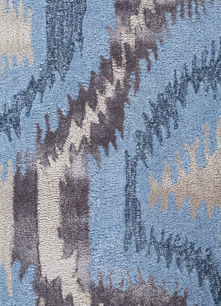 mythos blue wool and viscose Hand Tufted Rug - CloseUp