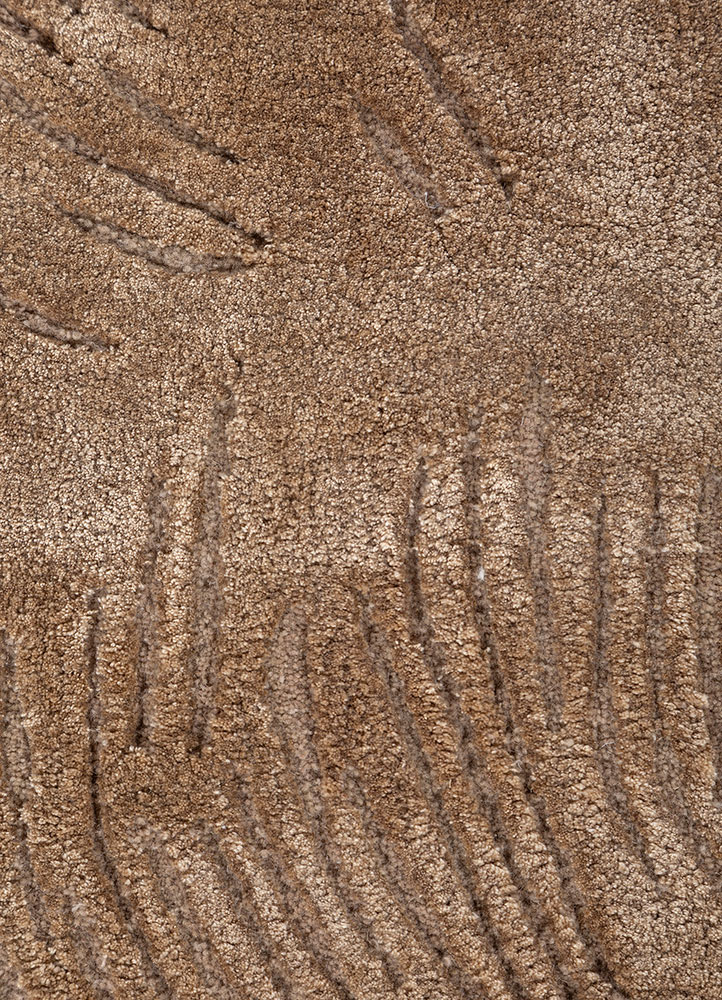 aprezo beige and brown wool and viscose Hand Tufted Rug - CloseUp