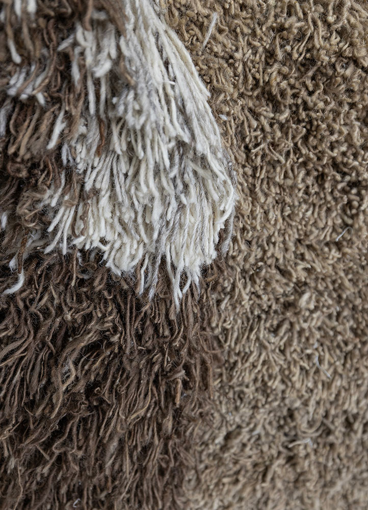 diwar beige and brown wool Wall Art Rug - CloseUp diwar beige and brown wool Wall Art Rug - CloseUp