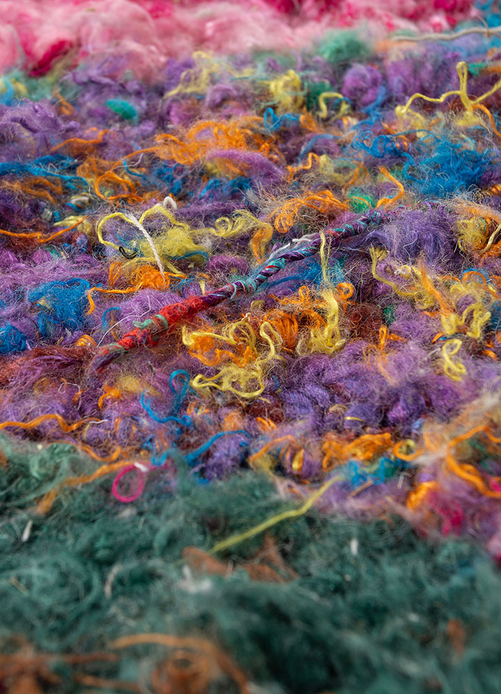 dreamers pink and purple viscose and polyester Hand Knotted Rug - CloseUp