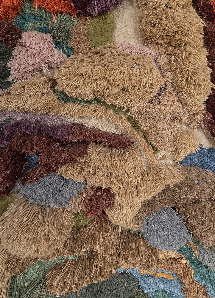 diwar ivory wool and bamboo silk Hand Knotted Rug - CloseUp diwar ivory wool and bamboo silk Hand Knotted Rug - CloseUp