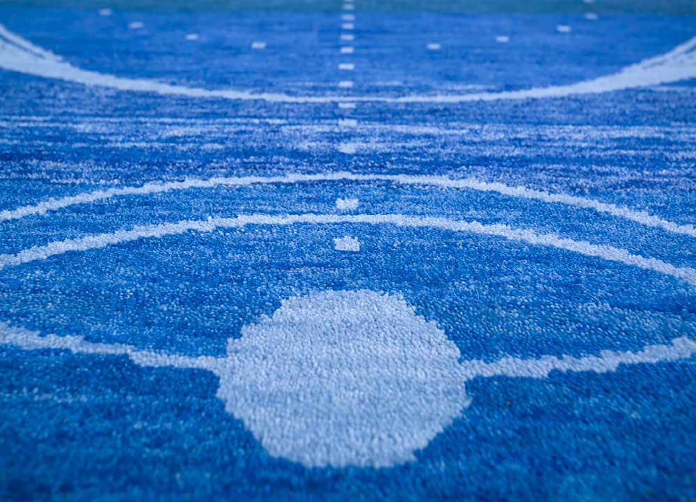brahmaand blue wool Hand Knotted Rug - CloseUp brahmaand blue wool Hand Knotted Rug - CloseUp