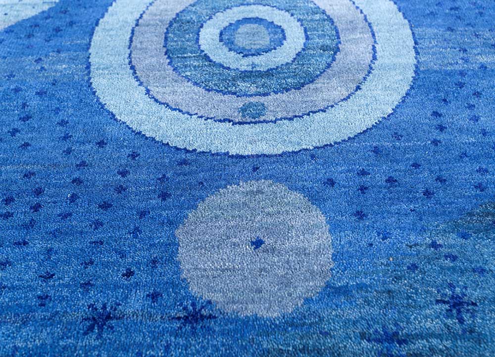 brahmaand blue wool Hand Knotted Rug - CloseUp brahmaand blue wool Hand Knotted Rug - CloseUp