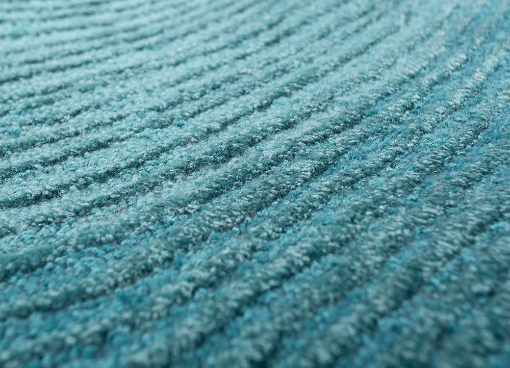 pathways blue wool and viscose Hand Tufted Rug - CloseUp