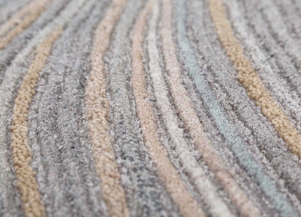 pathways grey and black wool and viscose Hand Tufted Rug - CloseUp