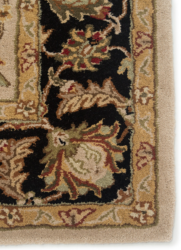 kasbah beige and brown wool Hand Tufted Rug - CloseUp