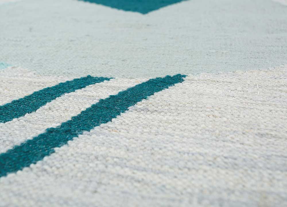 orenda blue wool Flat Weaves Rug - CloseUp