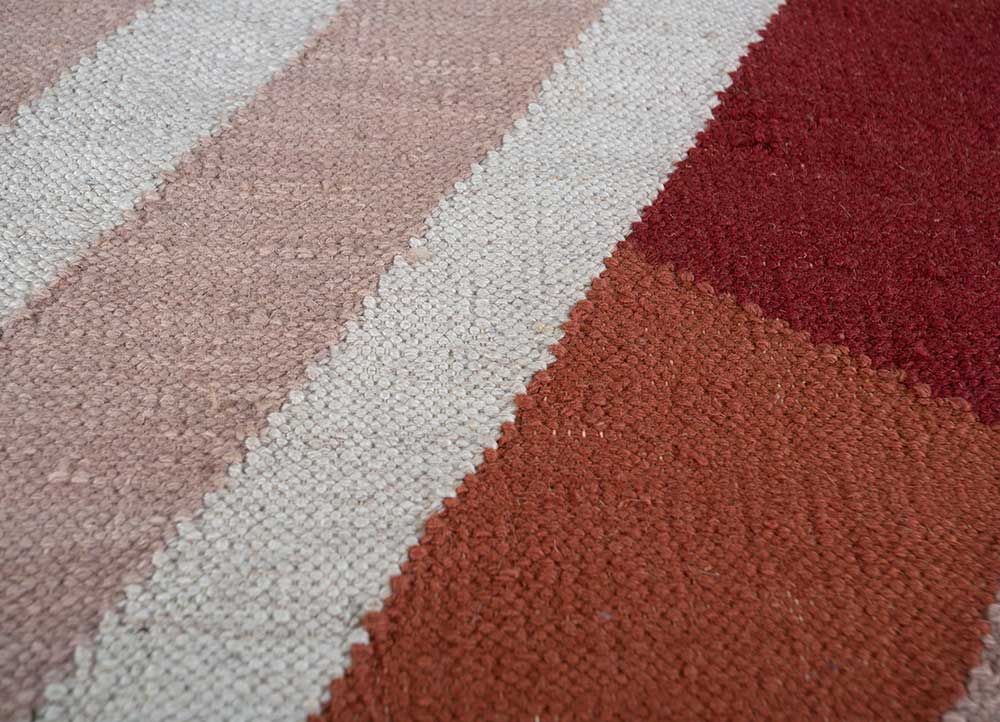 orenda pink and purple wool Flat Weaves Rug - CloseUp